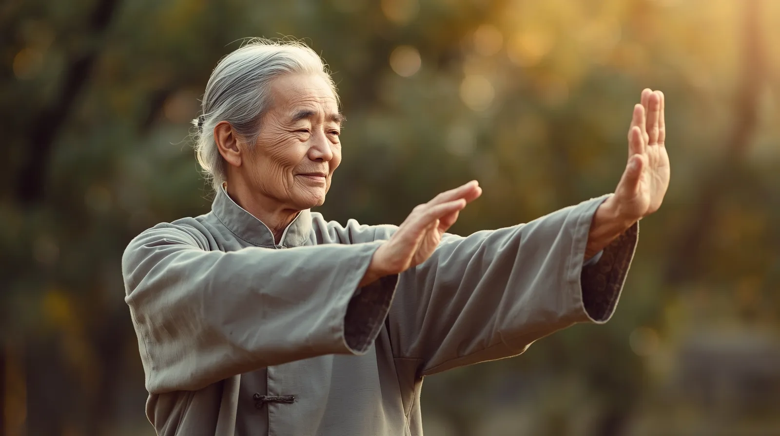 How to Improve Power & Mind–Body Integration - Mastery - Tai Chi for Advanced Practitioners Senior practicing advanced Tai Chi training with focused mind–body integration