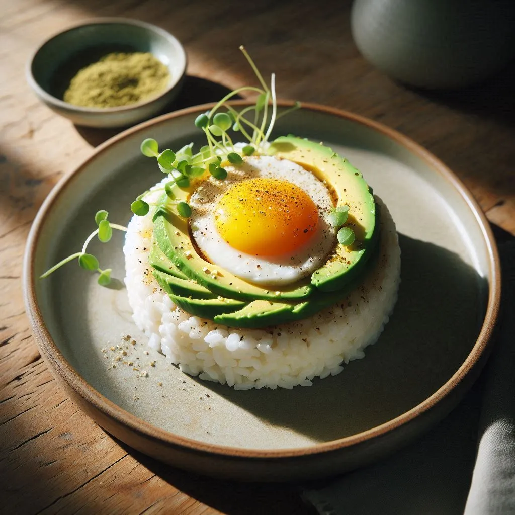 healthy recipes for seniors rice cake with avocado and egg