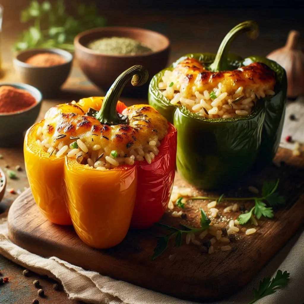 healthy recipes for seniors stuffed bell peppers brown rice