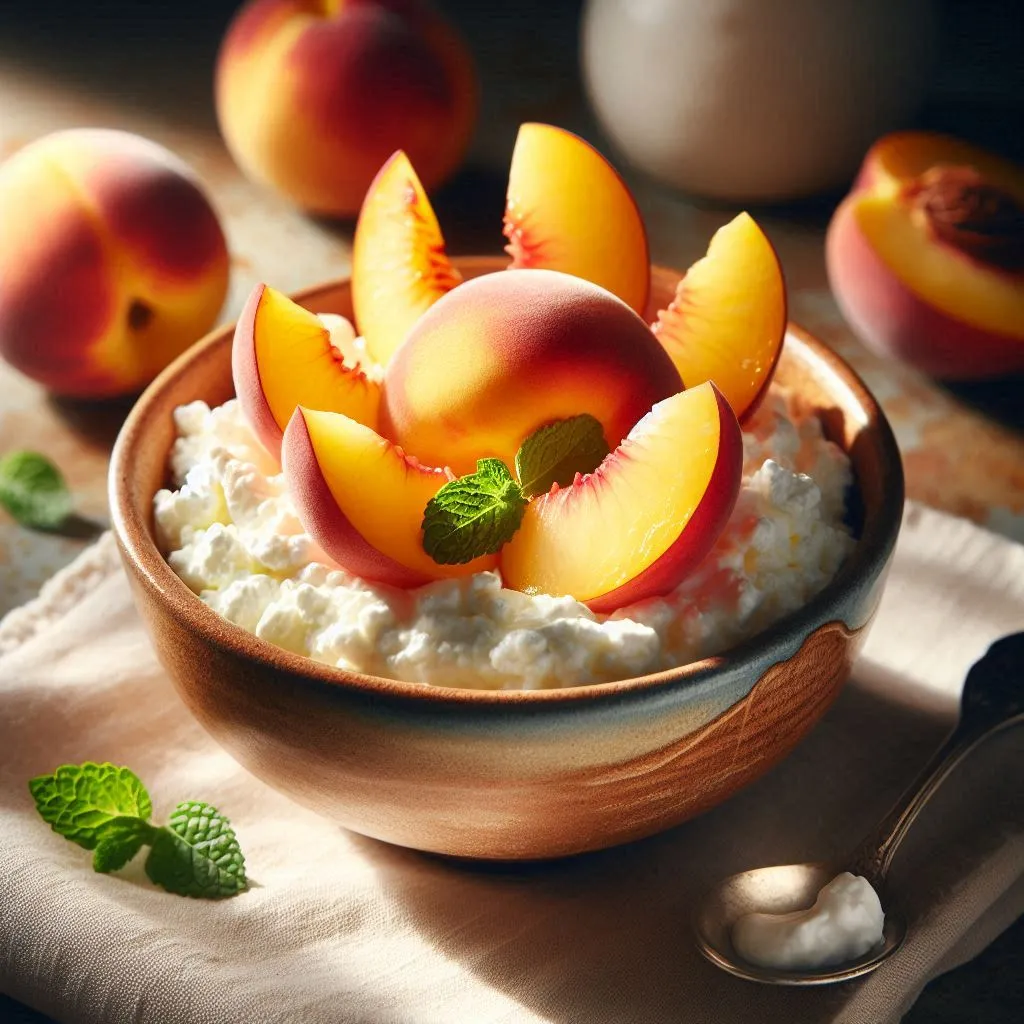 healthy recipes for seniors peach cottage cheese bowl protein breakfast