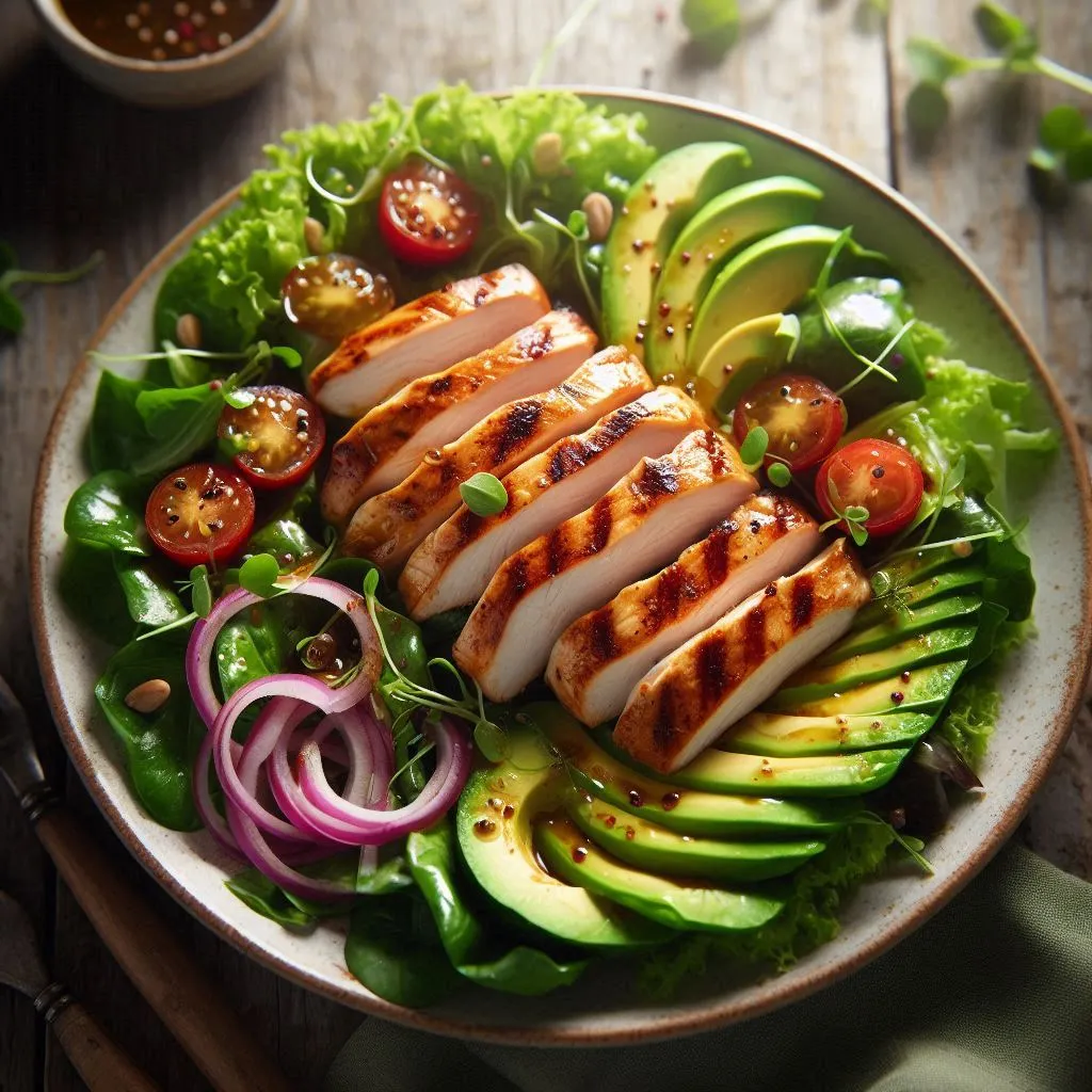 healthy recipes for seniors grilled chicken salad with avocado