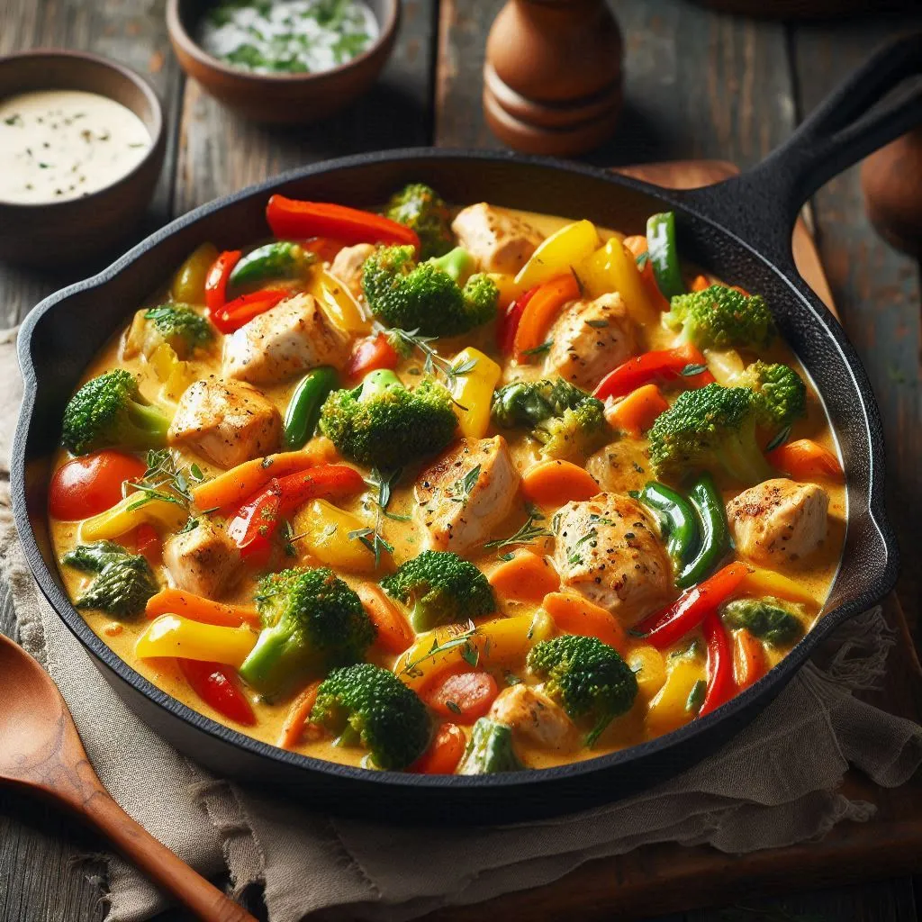 healthy recipes for seniors creamy chicken vegetable skillet