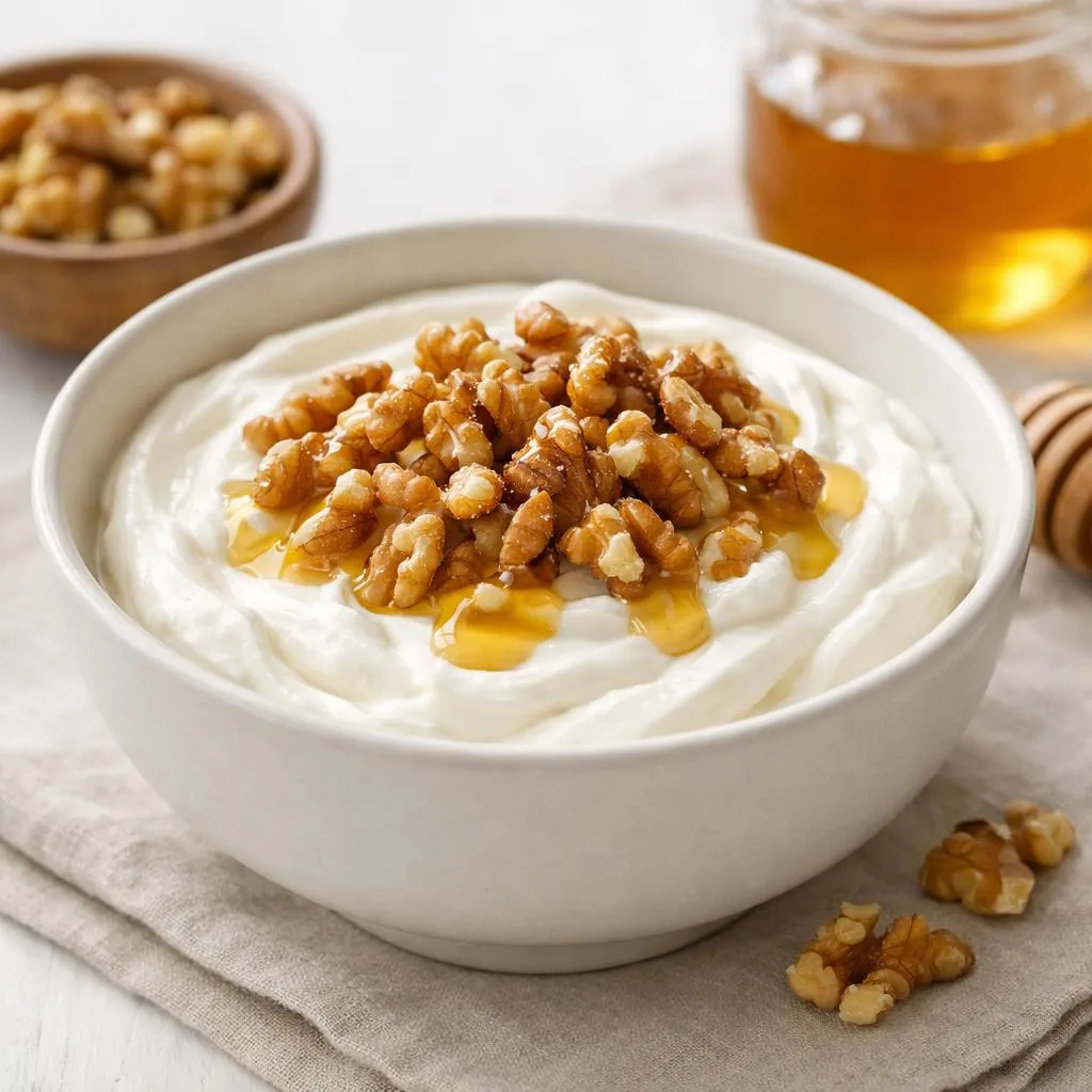 healthy recipes for seniors greek yogurt walnut bowl protein rich snack