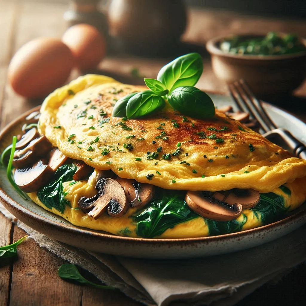 healthy recipes for seniors omelet with mushrooms and spinach savory breakfast